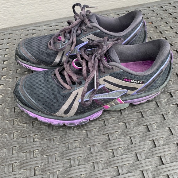 Brooks Pure Cadence Run Race Shoes Black Purple - Womens Size 6 - Picture 2 of 8